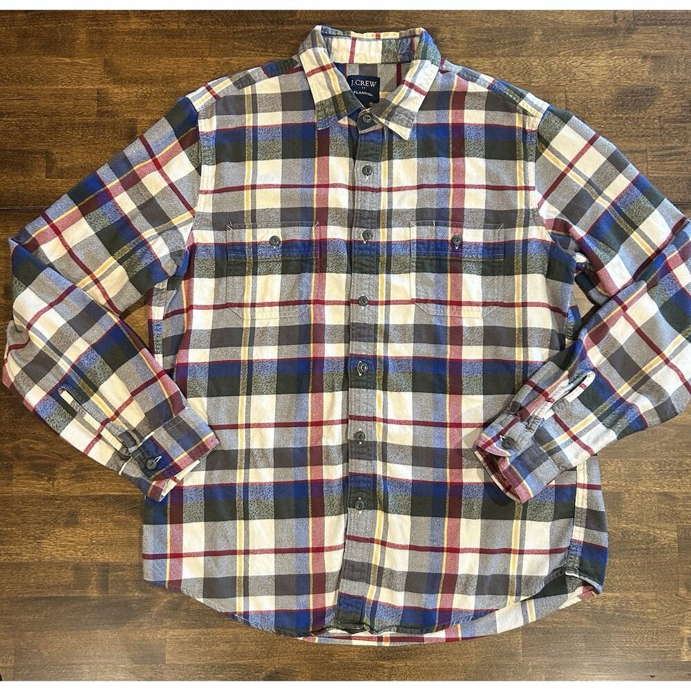 J CREW men’s Plaid Flannel Shirt Size Large
